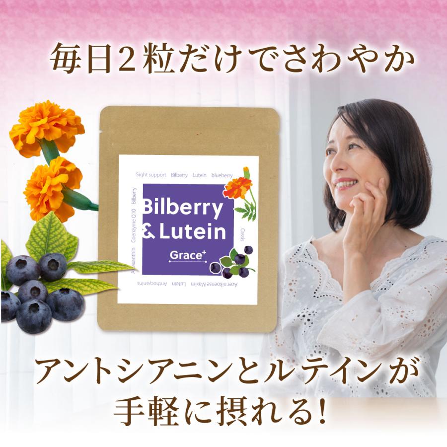 Bilberry&Lutein Grace＋ 約1ヶ月分60粒 ビルベリー&ルテイン/1000円 