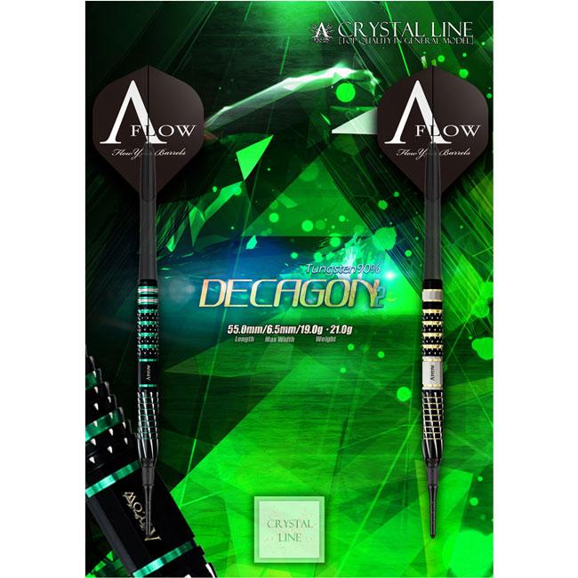 DYNASTY(ダイナスティー) A-FLOW CRYSTAL LINE DECAGON2(デカゴン2) 2BA 19g　(ダーツ バレル ダーツセット)の画像