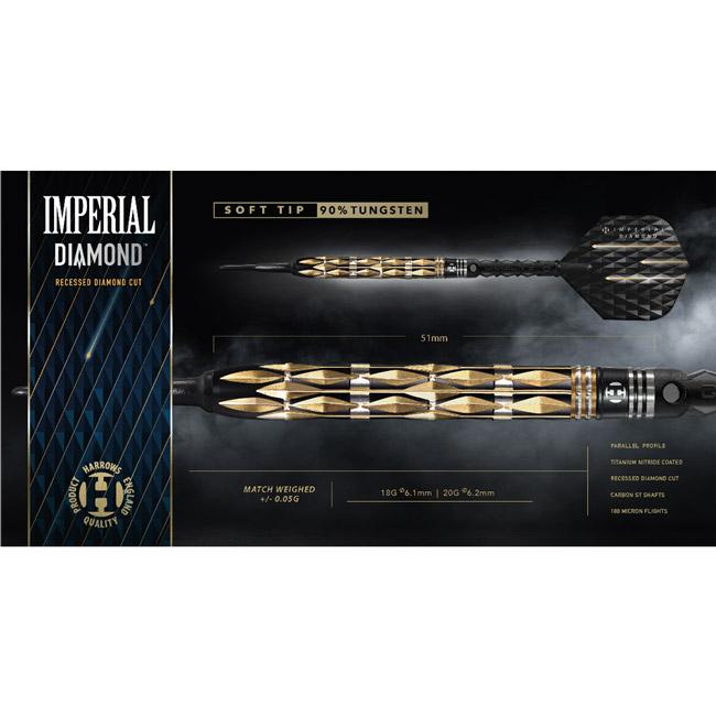 Harrows(ハローズ) IMPERIAL DIAMOND(インペリアル ダイアモンド) 2BA 18gR (ダーツ バレル ダーツセット)の画像