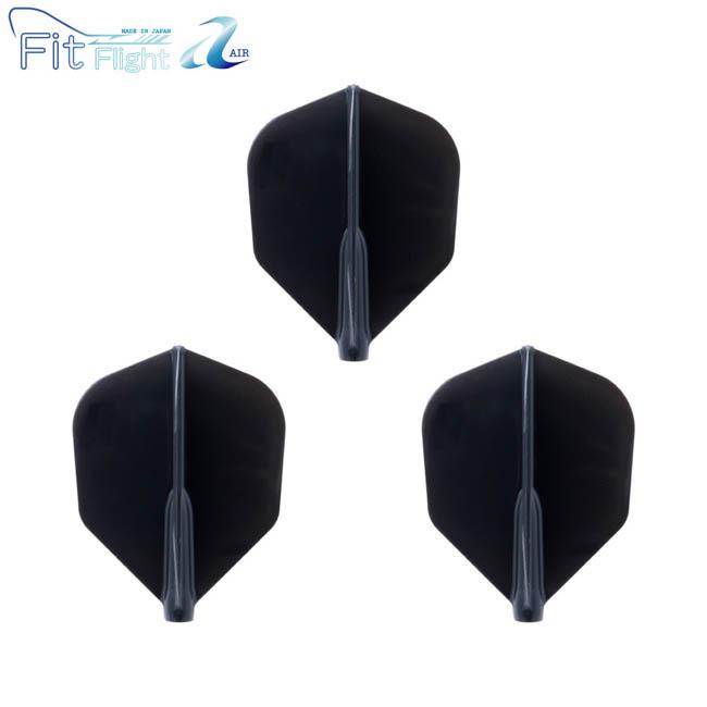 Cosmo Darts コスモダーツ Fit Flight フィットフライト エアー シェイプ Dブラック 無地 ダーツ フライト クリスマス ファッション