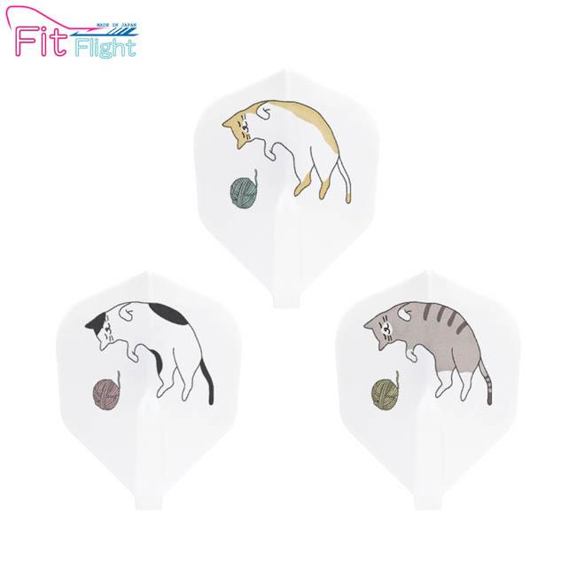 D Craft ディークラフト Fit Flight フィットフライト ねこたま ホワイト 使い勝手の良い ダーツフライト シェイプ