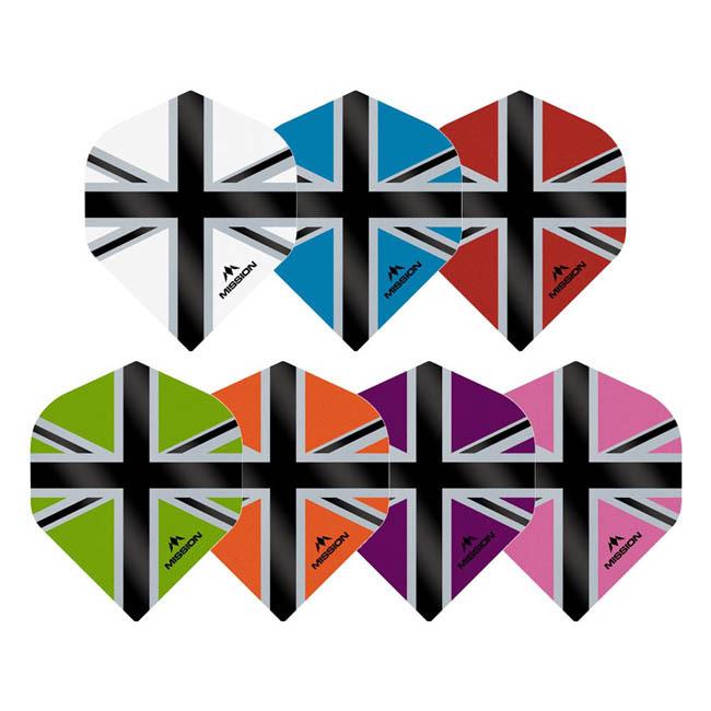 Mission Alliance Dart Flights, Union Jack Design, Drachenform, 100 Mikron – Extra Starke Premium-Flights, 3 Sets à 3 Flights