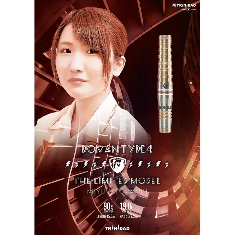 数量限定 ダーツ バレル TRiNiDAD PRO ROMAN4 Limited トリニダード プロ ローマン4 限定モデル 宮脇実由 選手モデル (ポスト便OK/5トリ) |  | 10