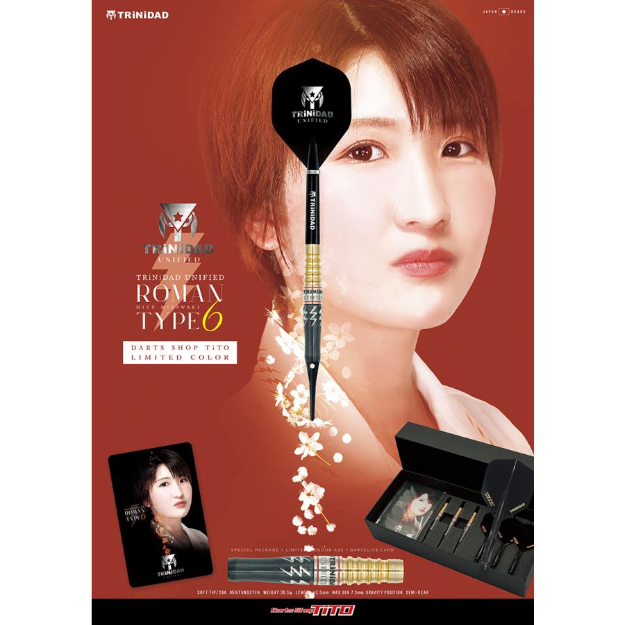 ダーツ バレル TRiNiDAD PRO ROMAN6 TiTO LIMITED 宮脇実由 選手モデル トリニダード プロ ローマン6 |  | 11