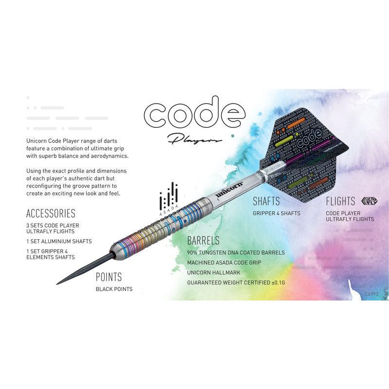 ダーツ unicorn code seigo asada 2BA Unicorn Code Player Seigo Asada Steel Tip Darts - 25gm