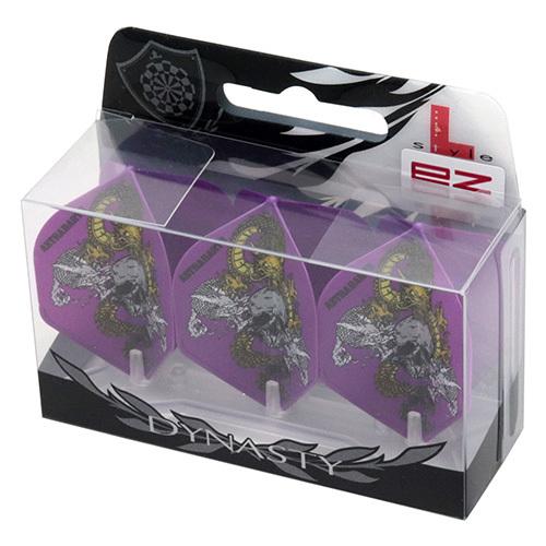 ASTRA DYNASTY ダーツセット 紫 フライト、透明ケース付き ASTRA