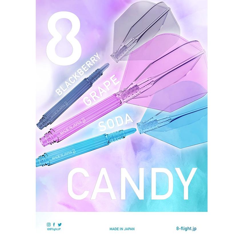 ダーツ シャフト 8FLIGHT REGULAR CANDY GRAPE レギュラー キャンディ グレープ 8フライト(ポスト便OK/2トリ) |  | 03