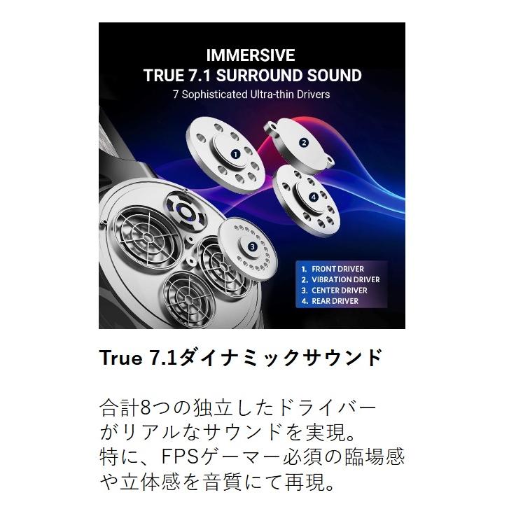 ABKO ゲーミングヘッドセット リアル7.1ch USB /両耳 /ヘッドバンド