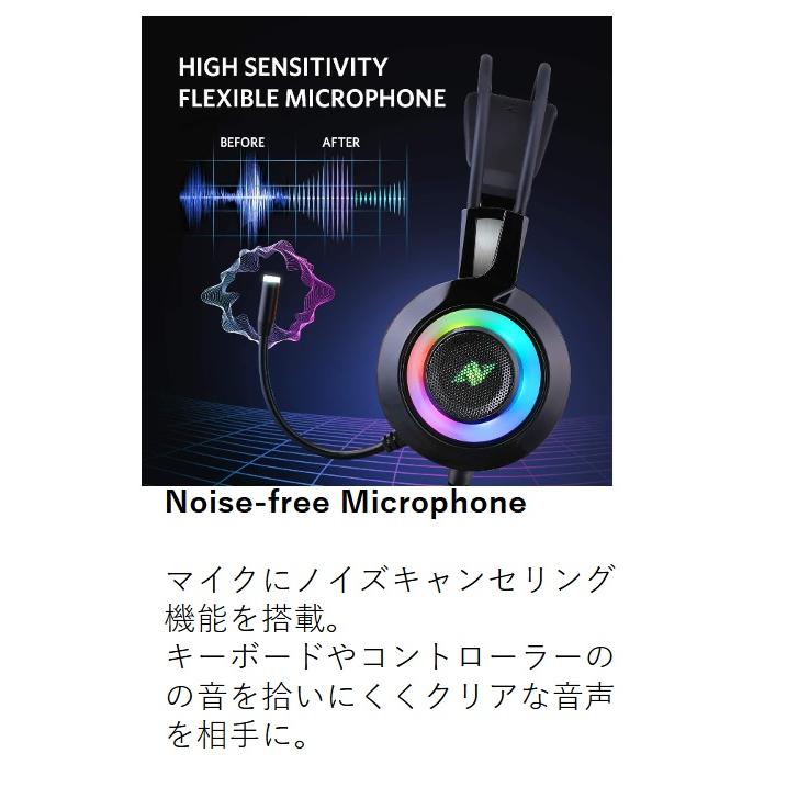 ABKO ゲーミングヘッドセット リアル7.1ch USB /両耳 /ヘッド