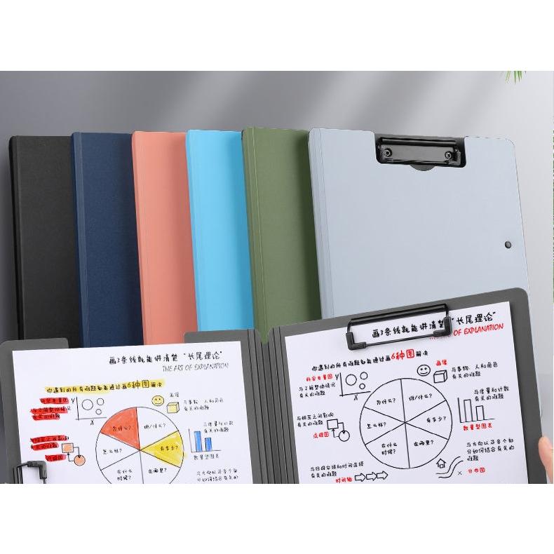 クリップボード 二つ折り ダブルクリップ A4 横型 縦型 折り畳み