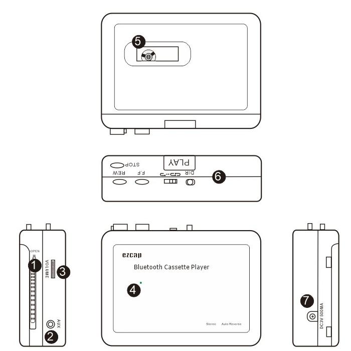 Bluetooth カセットプレーヤー カセットテープ テープ ステレオ オート