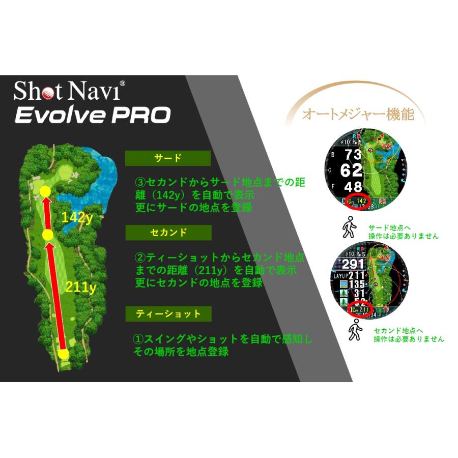 ShotNavi Evolve PRO(ショットナビ) GPSチップ「M10」 Amazon | ShotNavi Evolve PRO(ショットナビ) ブラック 大画面