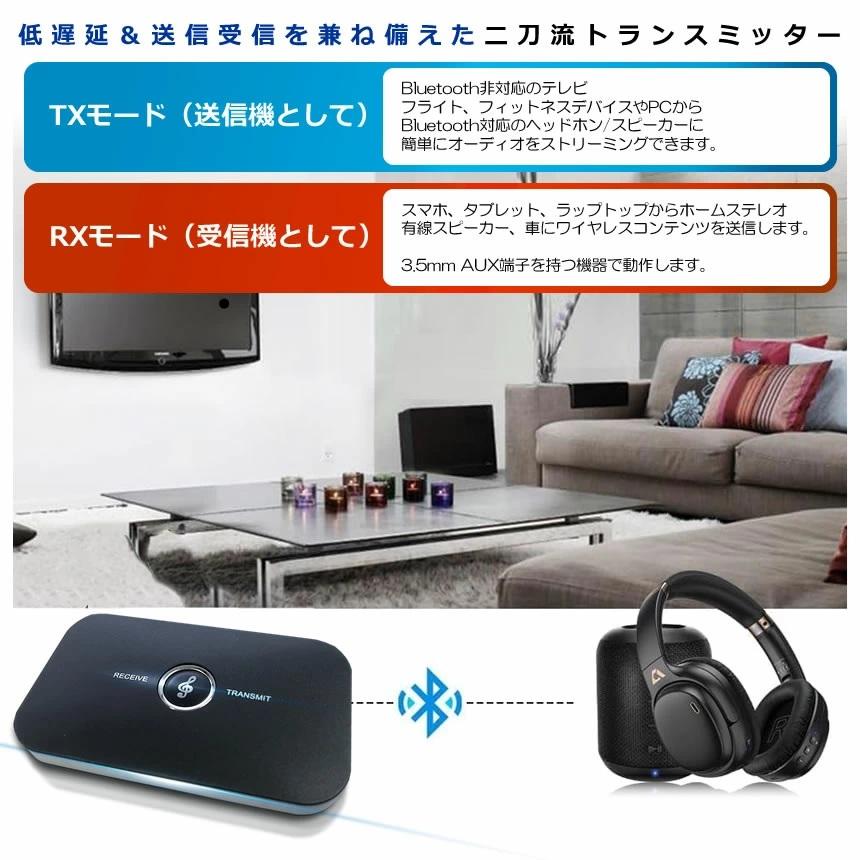 Bluetooth 5.0 トランスミッター レシーバー 送信機 受信機 無線 TX/RX