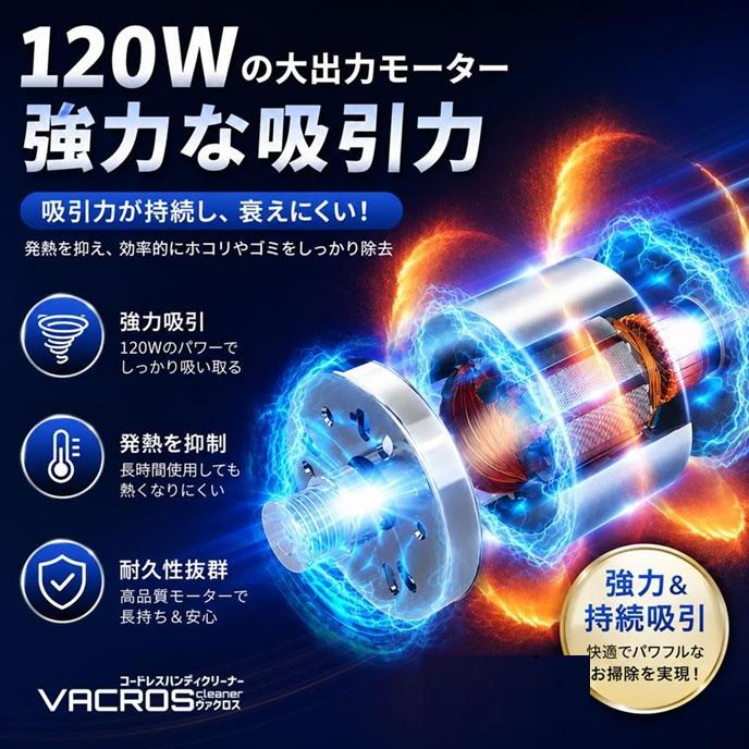 ハンディクリーナー USB充電式 コードレス 強力吸引 車載掃除機
