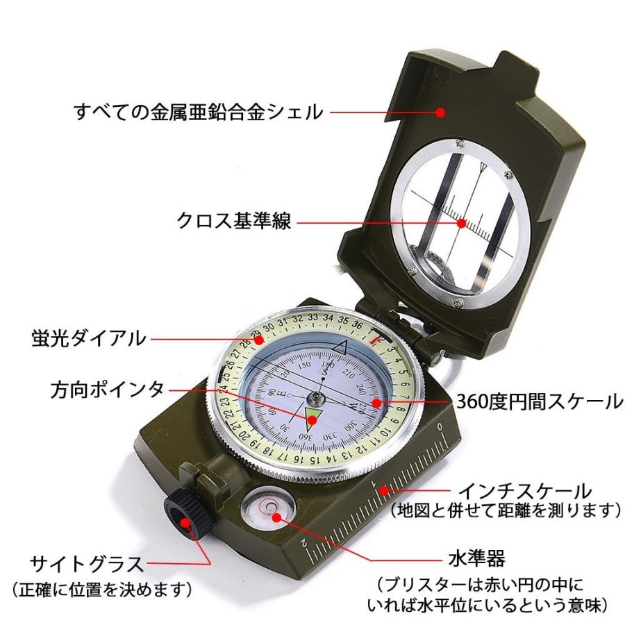 本気コンパス 高精度コンパス 方位磁石 方位磁針 軍用コンパス