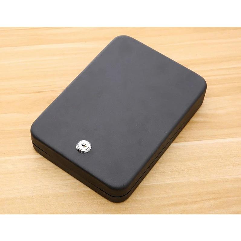 ポータブル金庫 二重ロック 貴重品 コンパクト 持ち歩き ワイヤー