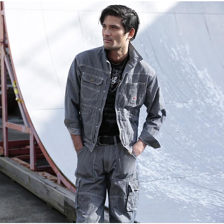 DOGMAN ドッグマン カーゴパンツ 8115 ヒッコリーストライプ 作業服