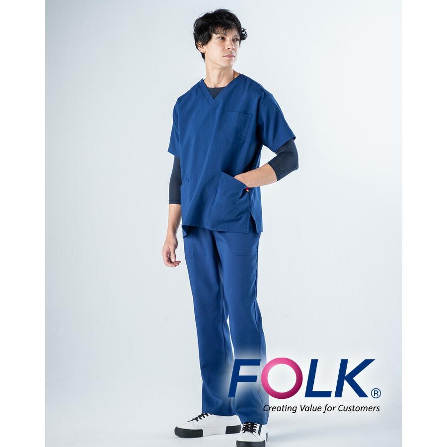 フォーク スクラブパンツ 白衣 ディッキーズ FOLK 5024sc 医療 ストレッチ ストレートパンツ 術衣 ユニフォーム 医療用 看護師 クリニック