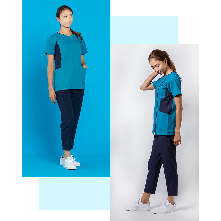 フォーク スクラブ 白衣 FOLK 7014SC 女性用 羽織って着る ジップ