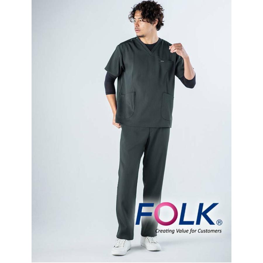 FOLK メンズスクラブ 3枚セット フォーク FOLK スクラブ 白衣 ジップスクラブ メンズスクラブ（男性用