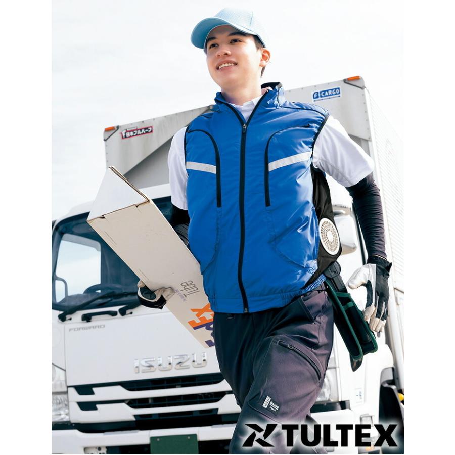 アイトス 空調服 サイドファン ベスト TULTEX AZ-50195 服のみ 熱中症対策 反射 軽量 ドライバー 物流 作業服 電動ファン ...