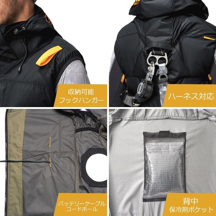 即日発送 空調ウェア 空調風神服 ベスト サイドファン 服のみ 7700