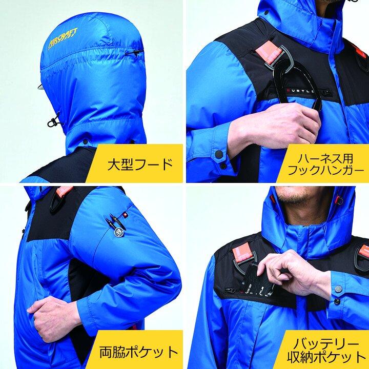 フルセット バートル クロダルマ 空調服 AC1194 青 エアーセンサーネオ BURTLE（バートル） 即日発送 2026年 空調 エアークラフト ローバック