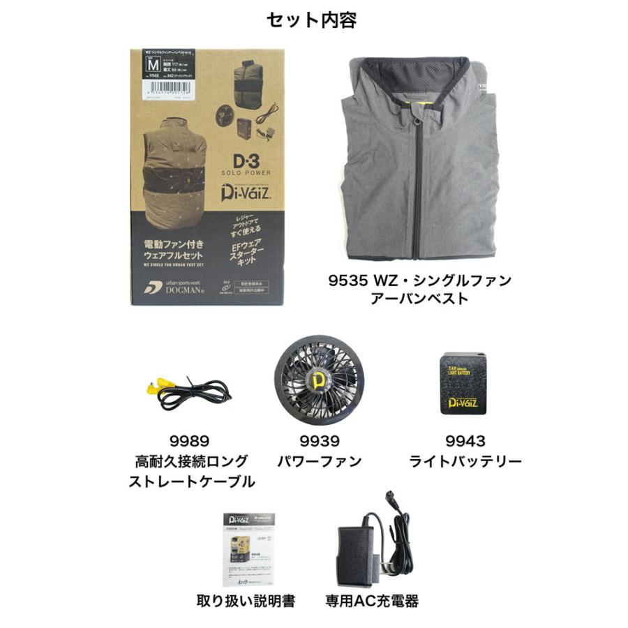 ファン付きベスト シングルファン＆バッテリーセット 空調ウェア 空調 