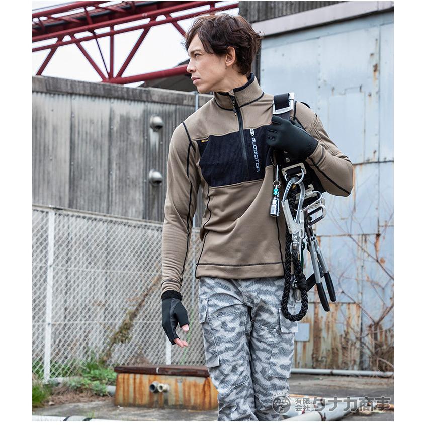 ハーフジップ長袖シャツ グラディエーター コーコス G-1938 メンズ