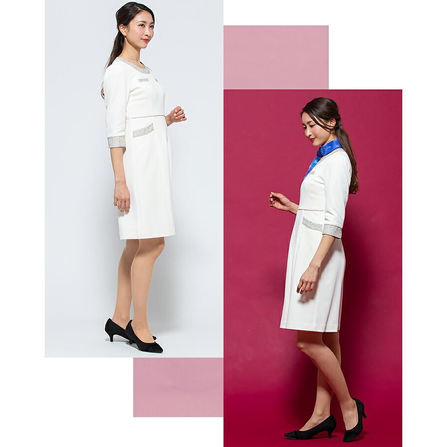 ワンピース  事務服 アンジョア enjoie ジョア   61690 半袖 透け防止 女性 レディース 受付 エステ服 コンシェルジュ おしゃれワンピース 上品 大さいサイズ 17号〜23号 ジョア ワンピース 事務服 アンジョア enjoie 61690 半袖 透け防止