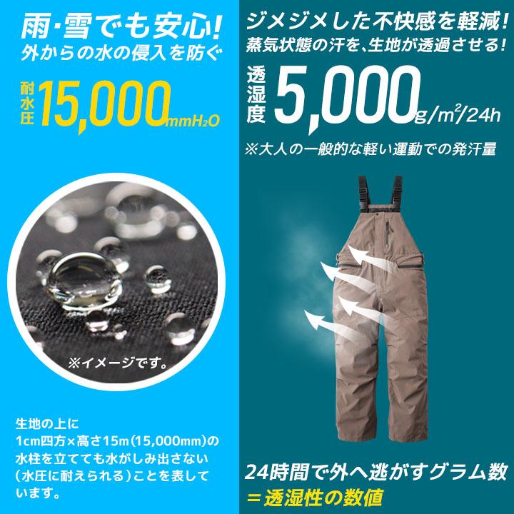 即日発送】防風 防水 防寒サロペット GE-750 グレースエンジニア 防水