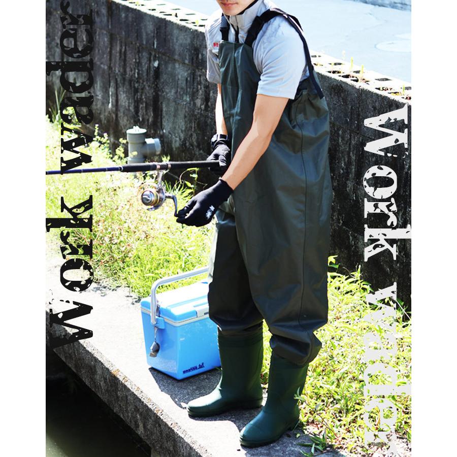 ウェーダー 胴付き 水中長靴 釣り アウトドア ナイロン#8972 一体型 