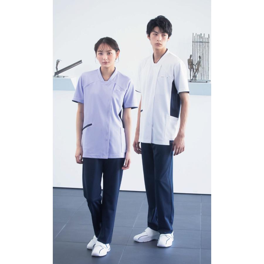 スクラブ カゼン ジャケット 白衣 医療用 KAZEN 987 半袖 男女兼用 