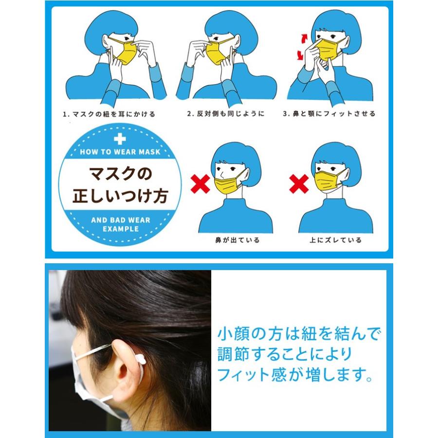 マスク 100枚入り 不織布 高性能3層構造 使い捨てマスク 箱入り 飛沫対策 花粉予防 レギュラーサイズ PM2.5 立体 川西 7032 即日発送｜darumashouten｜05
