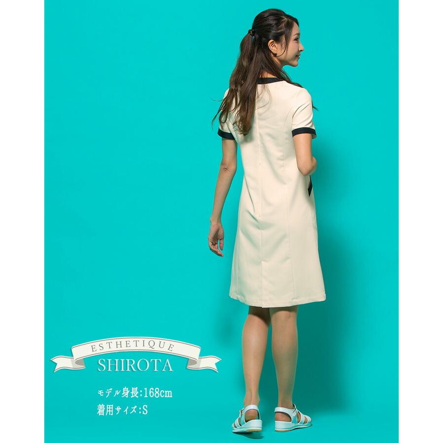 ワンピース 白衣 シロタコーポレーション ナース服 e3133 半袖 透け防止 女性 レディース 受付 エステ服 メディカルウェア おしゃれワンピース 上品 医療用 SHIROTA ワンピース 白衣 シロタコーポレーション ナース服 e3133 半袖