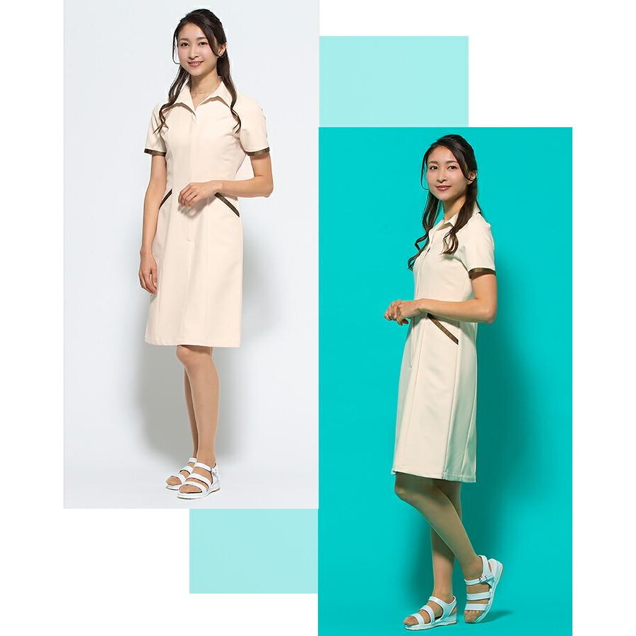 ワンピース 白衣 シロタコーポレーション ナース服 e3134 半袖 透け防止 女性 レディース 受付 エステ服 メディカルウェア おしゃれワンピース 上品 医療用 SHIROTA ワンピース 白衣 シロタコーポレーション ナース服 e3134 半袖