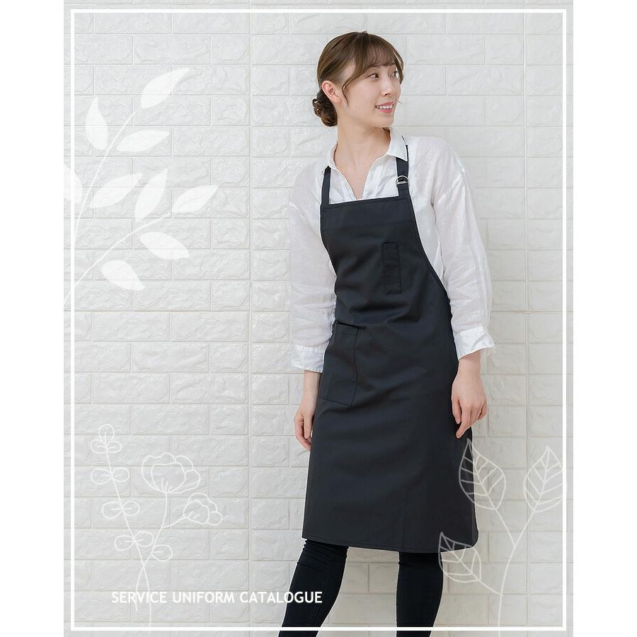 胸あて首かけ型 エプロン arbe アルべ T-62 男女兼用 カフェ 飲食 制服