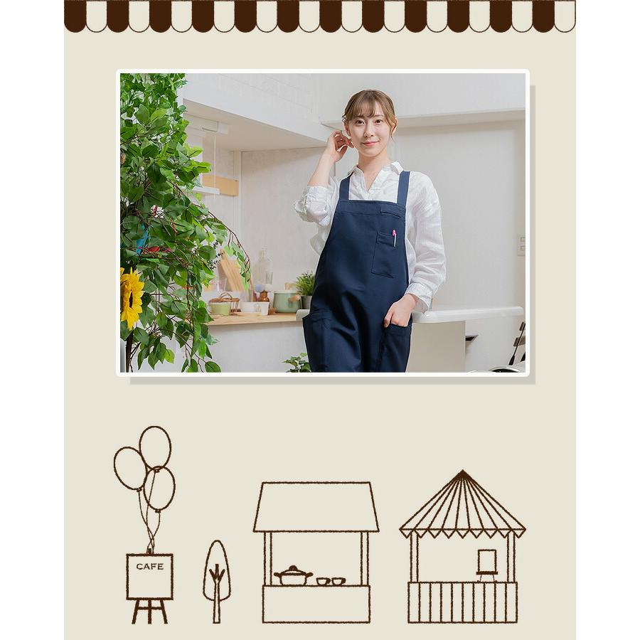 【超美品】ラケル 制服 エプロン L エプロン 前掛け 胸付き アルベ T-8091 男女兼用 カフェ 飲食店 制服