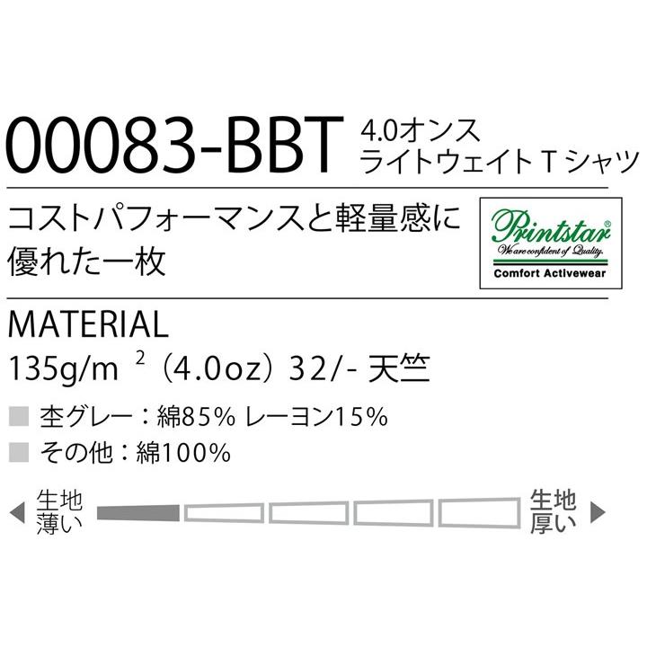 半袖Tシャツ トムス 00083-bbt プリントスター XXLサイズ 38色 4.0