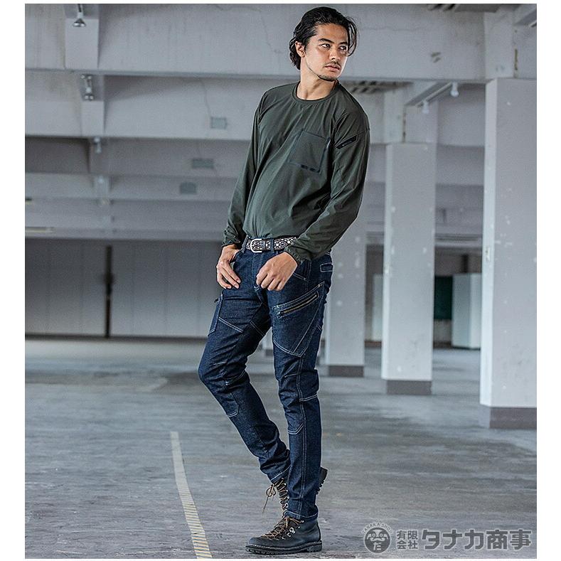 TS DESIGN 作業着 デニム スリムカーゴパンツ 5144 TSデザイン デニム