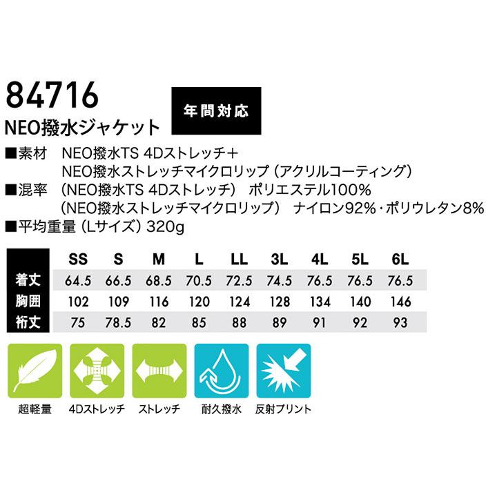 TS DESIGN TSデザイン NEO撥水ジャケット 84716 オールシーズン TS TEX