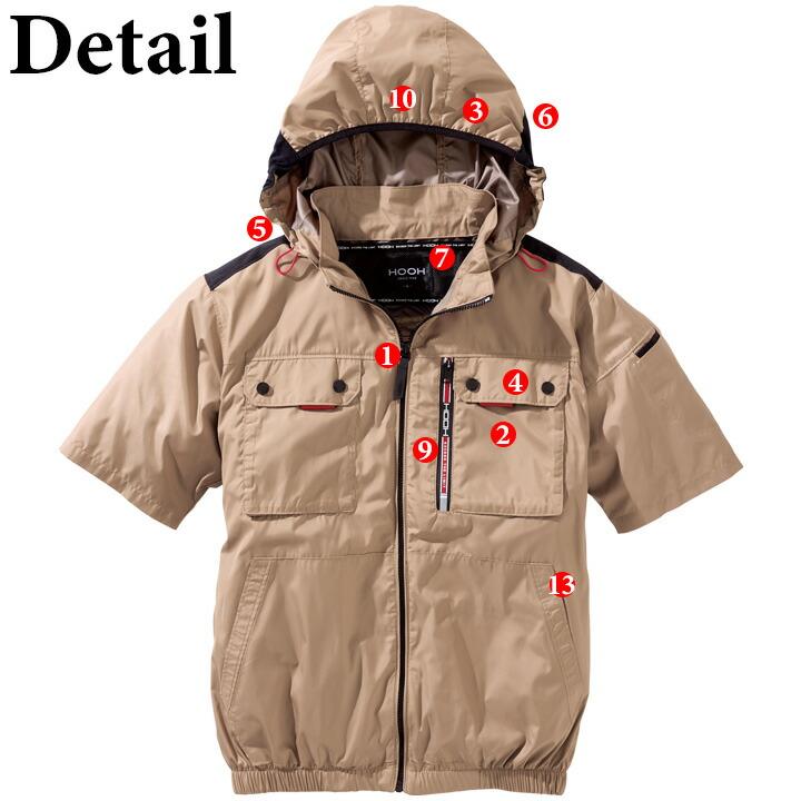 HOOH（鳳皇） 【即日発送】空調服 ハイバック 半袖ブルゾン HOOH 2025