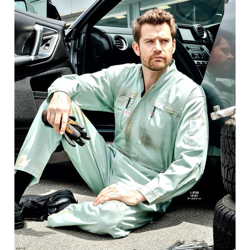 山田辰 つなぎ服 1-5750 AUTO-BI 長袖 帯電防止加工 日本製生地 エコ