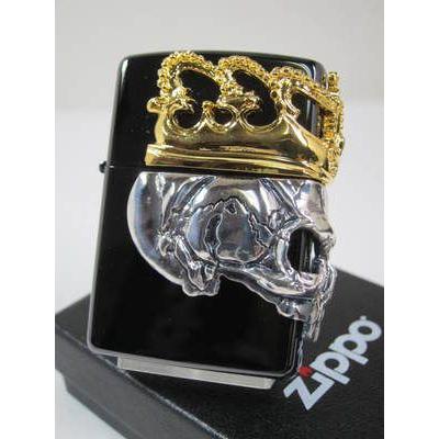 Zippo スカル ジャケット冠 //Skull Crown// 【3面絵図面】 黒いこと 黒チタン 現ナマ 金属元素 BBZ-スカルKA ドクロ