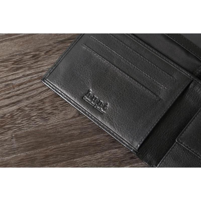 牛革 ２つ折財布 HUNT 22001 送料無料 hunt ハント 人気 本革折財布 ブラック 贈り物 プレゼント |  | 02