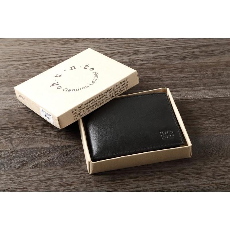 牛革 ２つ折財布 HUNT 22001 送料無料 hunt ハント 人気 本革折財布 ブラック 贈り物 プレゼント |  | 04