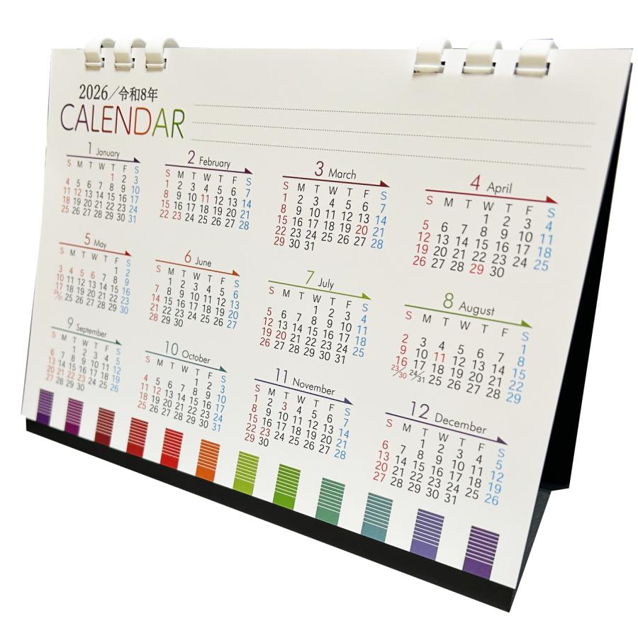 送料無料 2026月1月始まり 人気 エコで見やすく使いやすく便利なカラー卓上カレンダー カラーシリーズ GC-A desk calendar デスクカレンダー メモ機能 文房具 |  | 04
