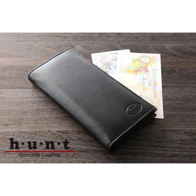 牛革 長財布 HUNT 3020 送料無料 hunt ハント 人気 本革長財布 ブラック 贈り物 プレゼント　 | 