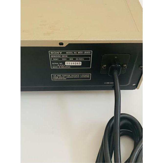 SONY ソニー MDS-JB920 ゴールド ミニディスクデッキ (MDデッキ