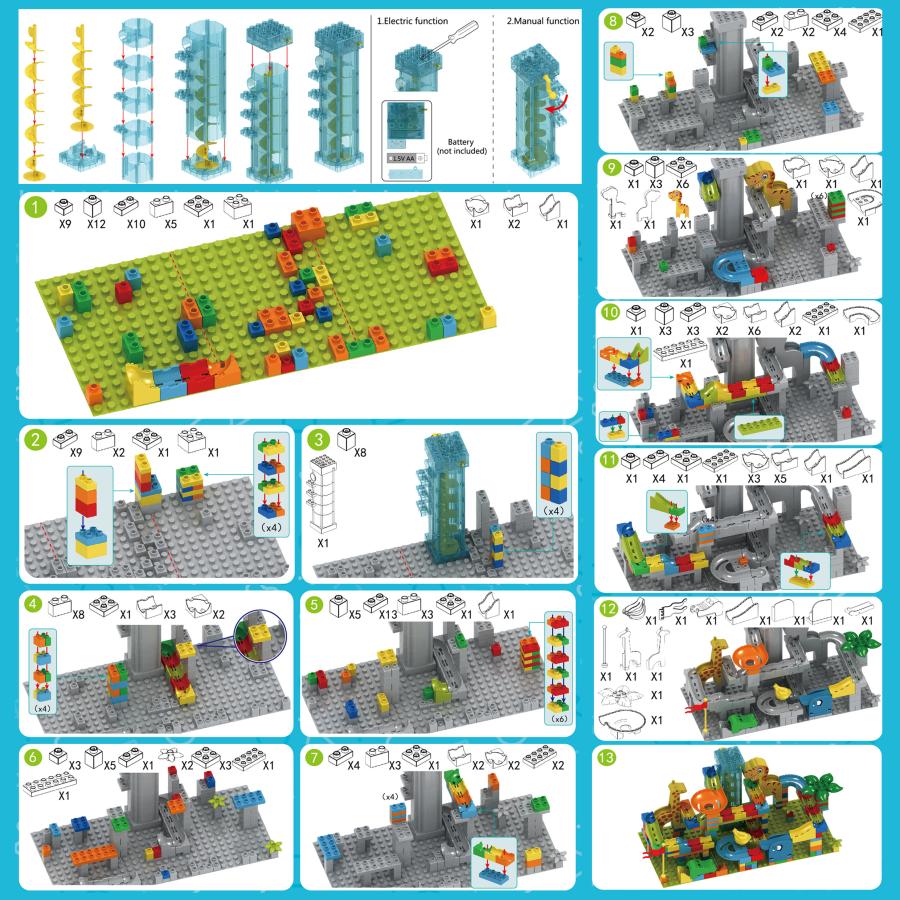 【花海公式★ラッピング無料】 200 233 動物 スロープトイ ビーズコースター スロープ ビー玉 転がし ブロック 積み木 おもちゃ 知育おもちゃ 玩具 知育玩具 |  | 13